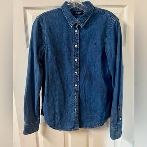 Lauren Ralph Lauren Classic Fit Denim Shirt Medium Excellent Condition